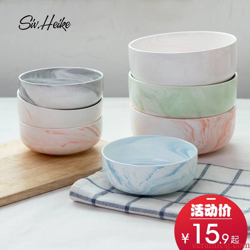 European ins individuality creative Japanese Korean large household students job tableware ceramic bowl mercifully rainbow such as bowl dish bowl