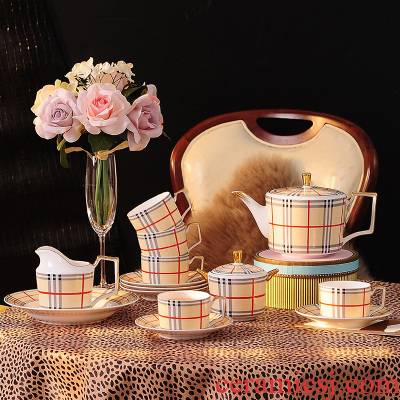Ou English character porcelain coffee cup suit English afternoon tea tea cups and saucers ceramic cup with a gift