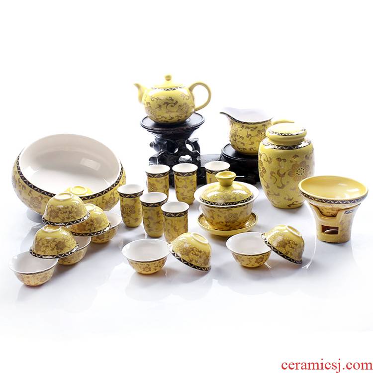 Xin arts edge ceramic kung fu tea set a complete set of tea sets tea cup tea to wash the teapot tea pot tureen