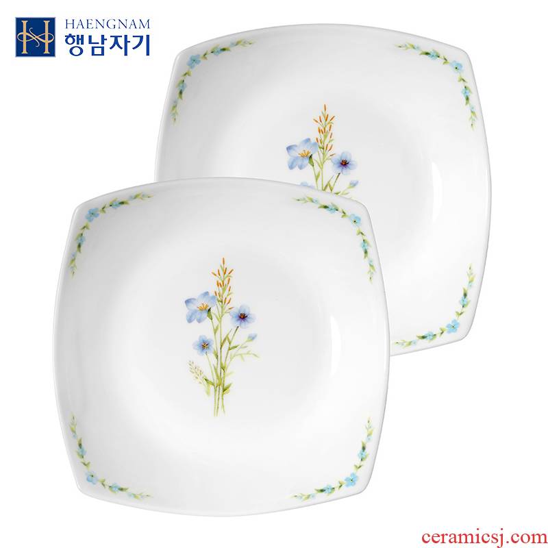 HAENGNAM Han Guoxing 6.5 inch square south China says deep dish only 2 ipads porcelain tableware soup plate plate