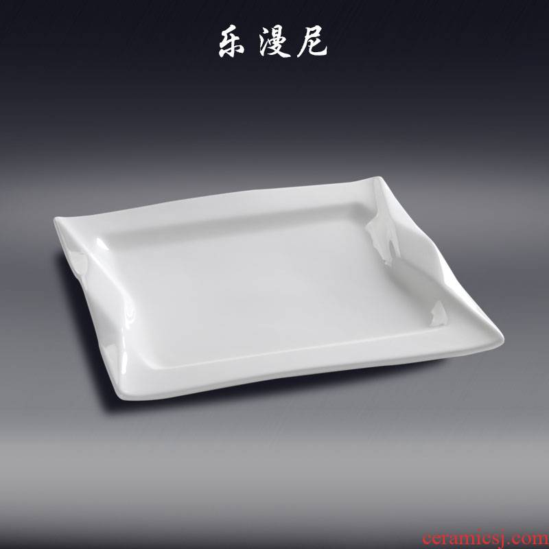 Le, diffuse to tetragonal diamond disc - ceramic cold heat cooking marketers plate hotels of Chinese and western tableware household