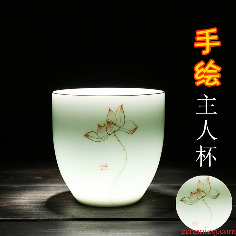 Dragon invertors hand - made teacup single cup sample tea cup large them thin body master cup pu 'er creative tea ceramics