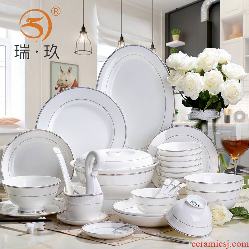 56 skull porcelain tableware suit home dishes suit western - style ceramic bowl chopsticks dishes European creative dishes