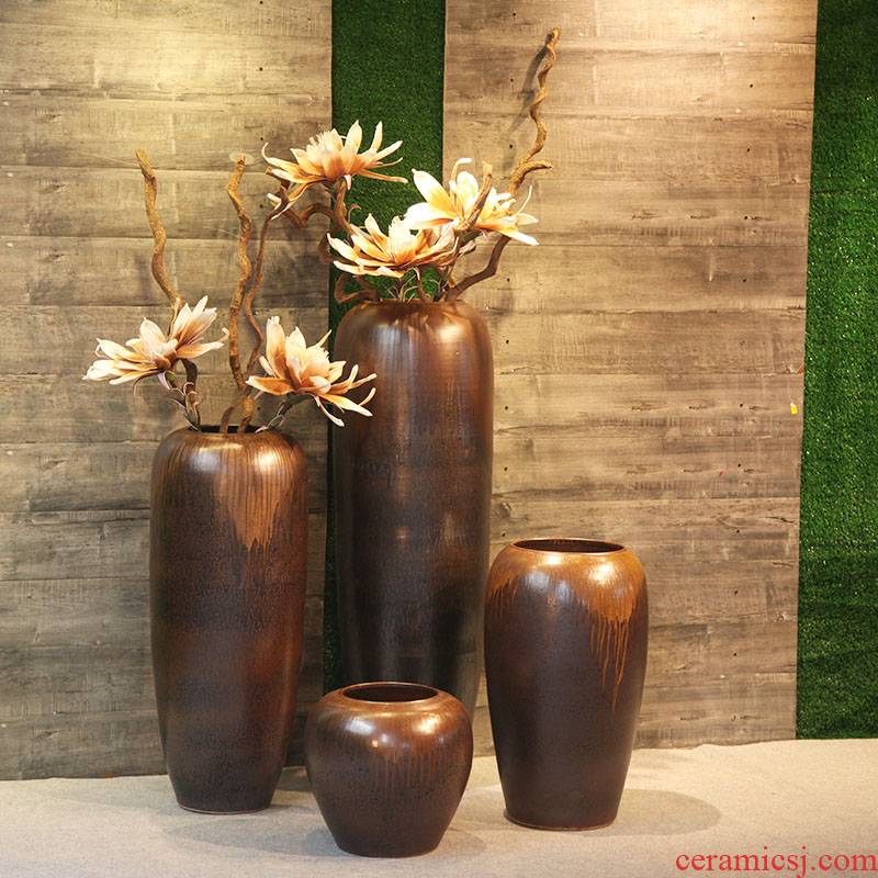 Villa clubhouse theme between example of large vases, flower, flower implement ceramic porcelain vase creative furnishing articles in the living room