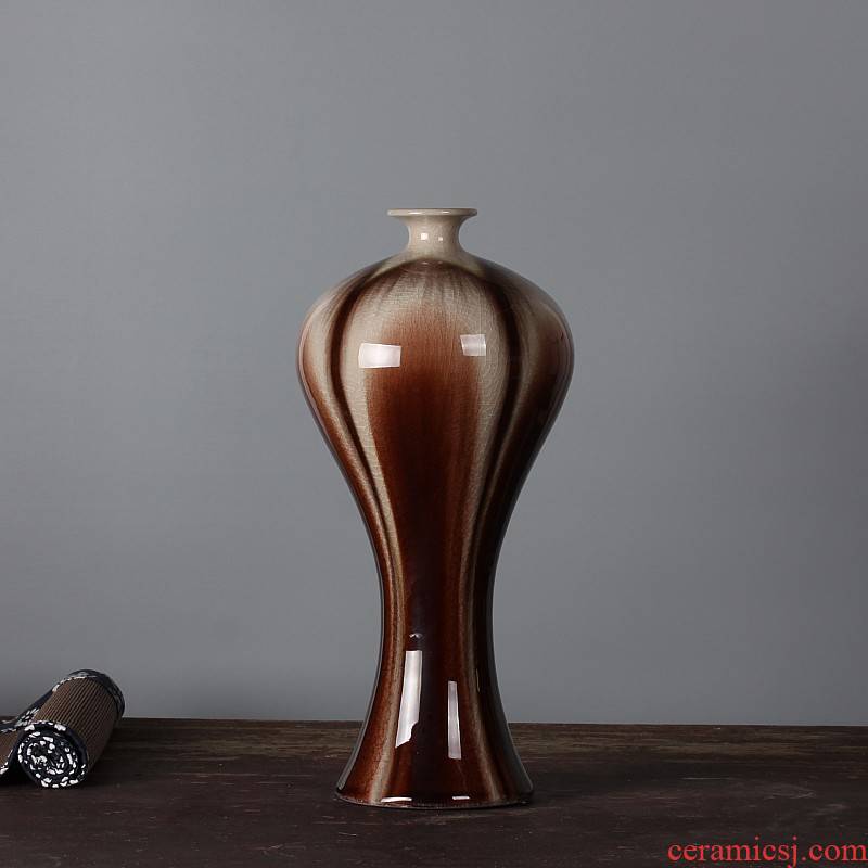 Porcelain of jingdezhen ceramic vase decoration decoration and meeting the study collection to send ice to crack the vase