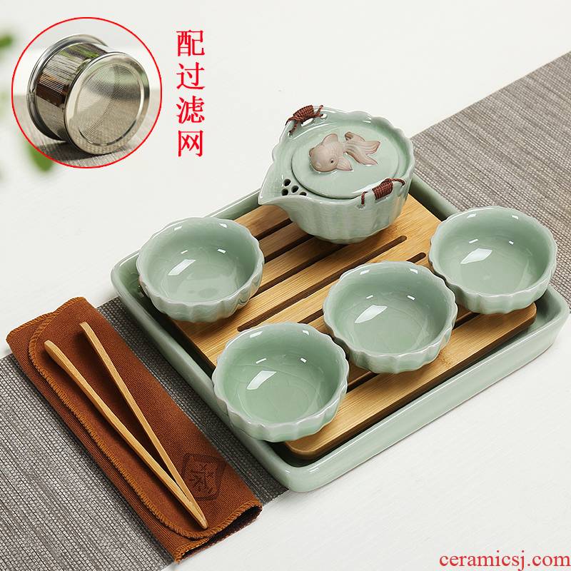 Dragon invertors travel home your up kung fu tea set ceramic teapot tea tray was suit work simple small tea sets tea sea