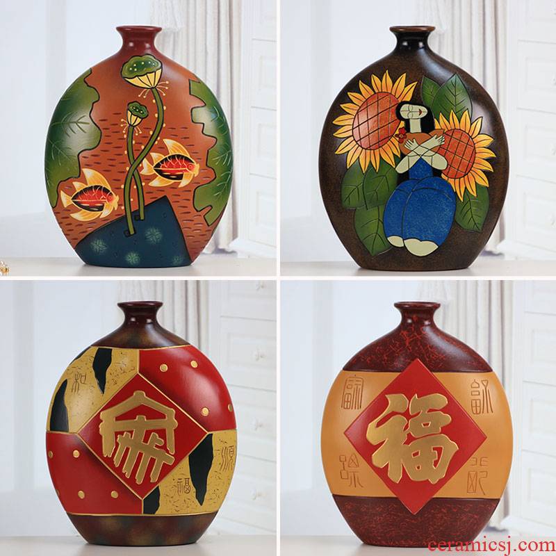 Creative hand draw Chinese style household adornment rich ancient frame antique sitting room is worn furnishing articles TV ark, ceramic arts and crafts
