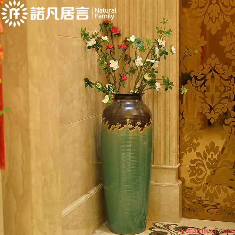Ceramic light key-2 luxury furnishing articles of large vase that occupy the home sitting room hotel simulation dried flower flower arranging European American decorations