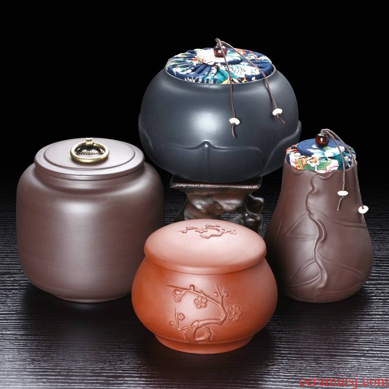 A good laugh, violet arenaceous caddy fixings ceramic POTS and POTS of pu 'er tea is work to receive tank seal storage tanks