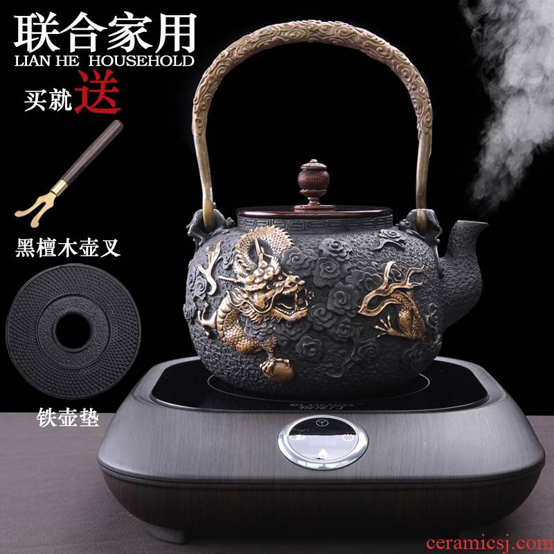 To be household iron pot cooking kettle kung fu tea set the copper cover electrical TaoLu cast iron brother pot of boiled tea