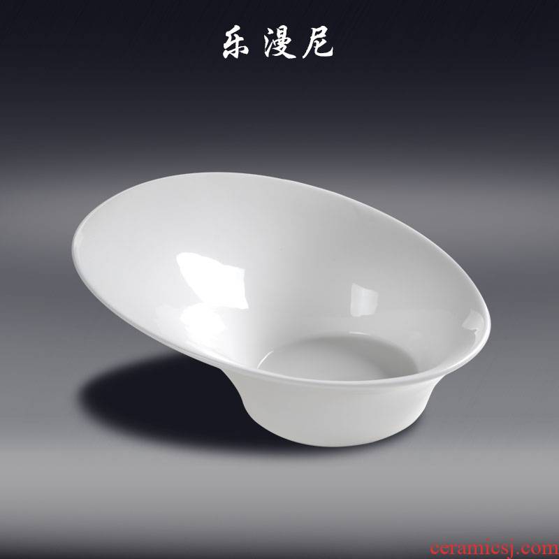Le diffuse, golf cap - pure white hotel ceramic tableware abnormity move salad bowl dish of cold dishes