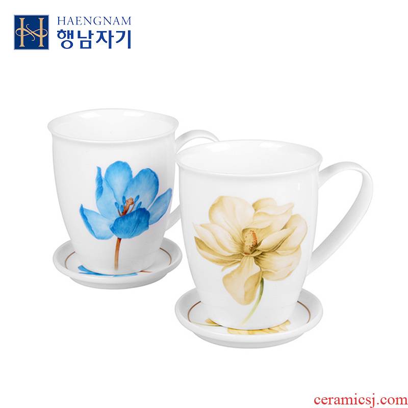 HAENGNAM Han Guoxing south China four seasons with cover ipads porcelain cup milk of a cup of water glass cup birthday