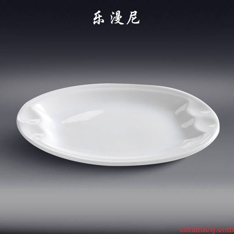 Le diffuse, moonlight beauty dish - cooking dish over rice cold fish plate pure white hotel club ceramic tableware