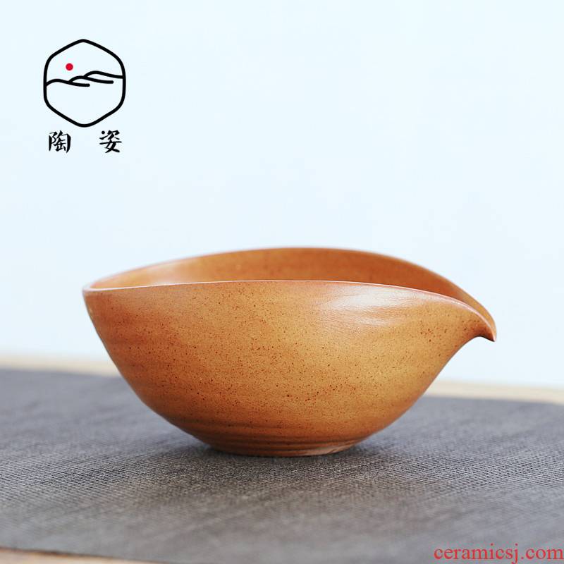 TaoZi ceramic fair manual kung fu tea tea accessories purple sea mud and tea cup prepared before'm points