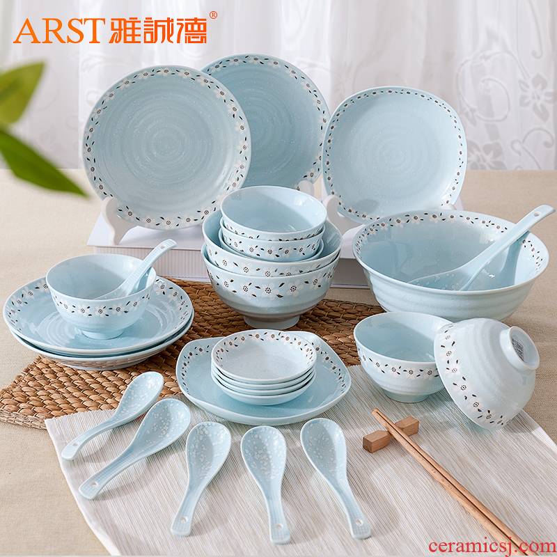 Ya cheng DE under the glaze color 】 【 Japanese dishes suit creative household ceramic tableware to eat a small bowl spoon