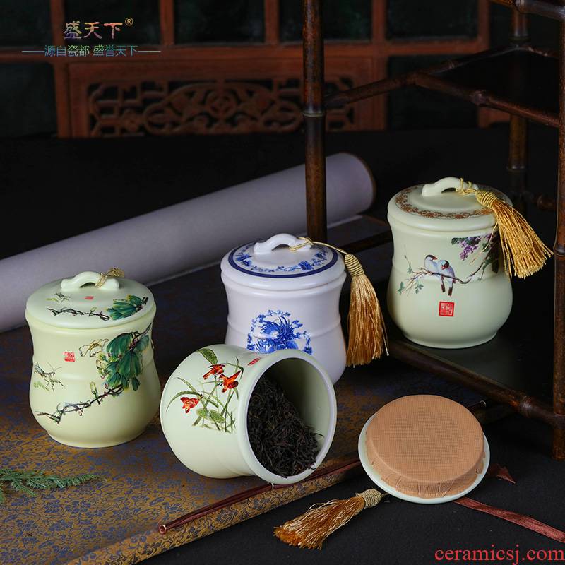 Caddy fixings ceramics have the seal can save packing box pu 'er tea POTS installed storage POTS POTS tea bottle