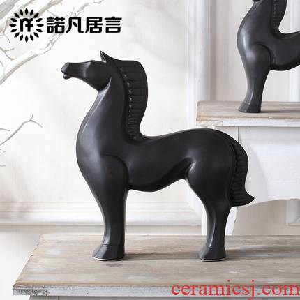 The modern home decoration simple ceramic handicraft horse place of The sitting room TV ark, wine house decoration