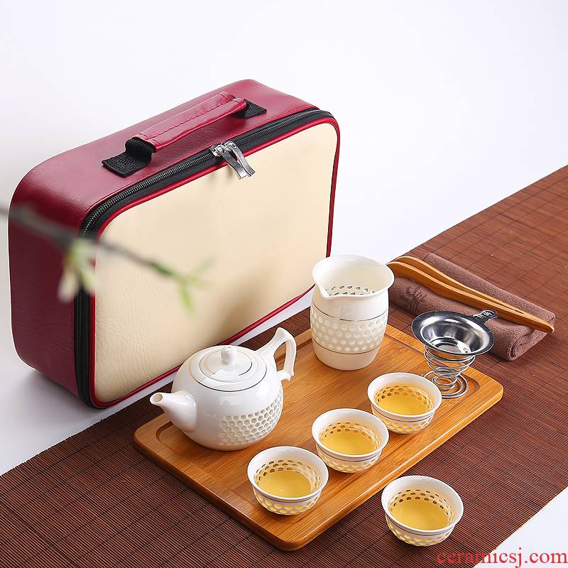 Travel tea set a complete set of crack glass ceramic kung fu tea set dry mercifully tea tea cup tea cozy