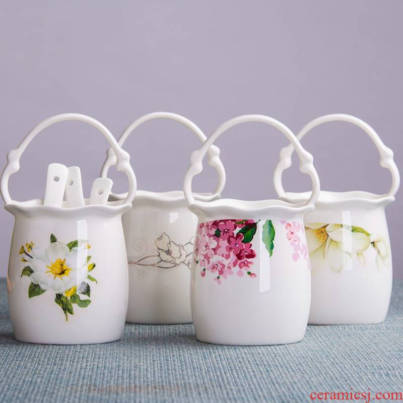 Lilac ipads porcelain picture elegant style spoons chopsticks the receive tube modern table spare jingdezhen ipads China
