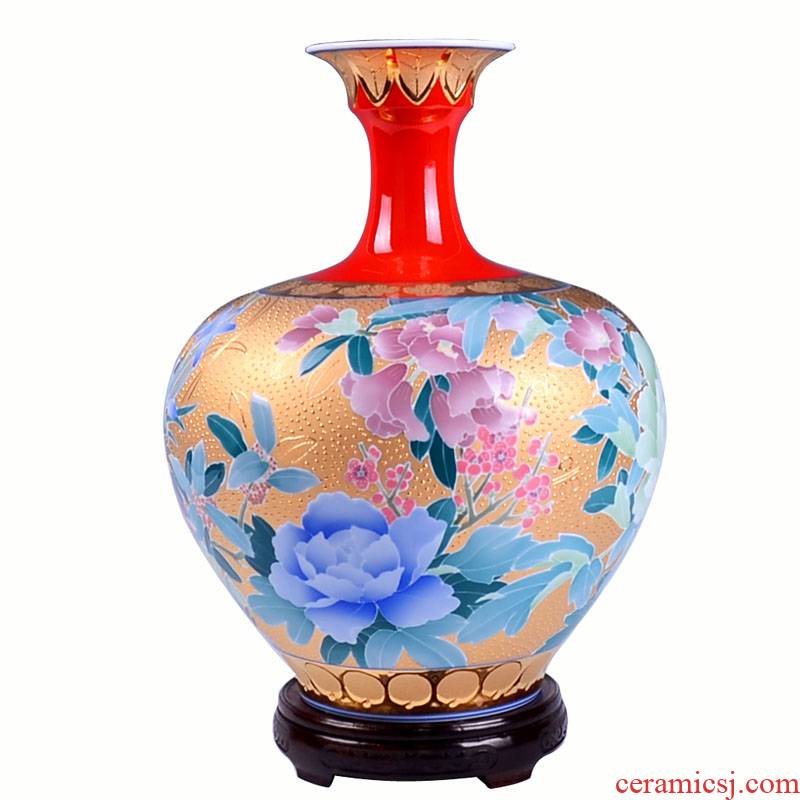 Under the glaze color red glaze see colour red porcelain vase is ten mei - yu crown bottle of Chinese style household act the role ofing is tasted furnishing articles
