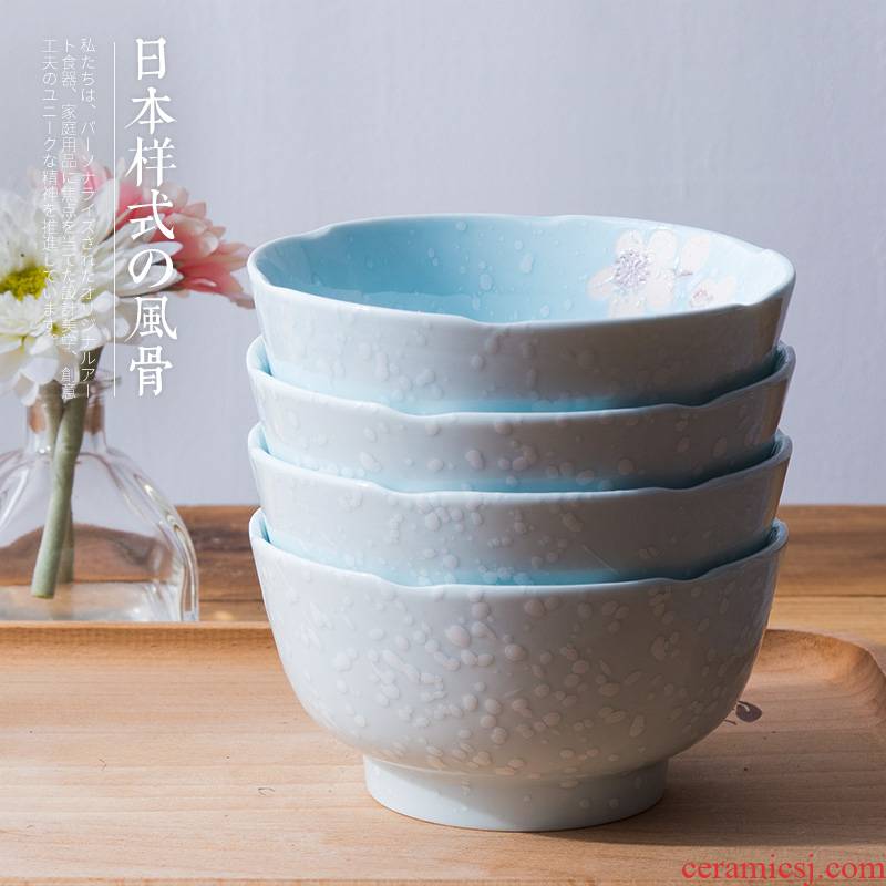 Ya cheng DE Japanese glaze ceramic bowl 4 person creative move home lotus expressions using dishes set tableware such as always