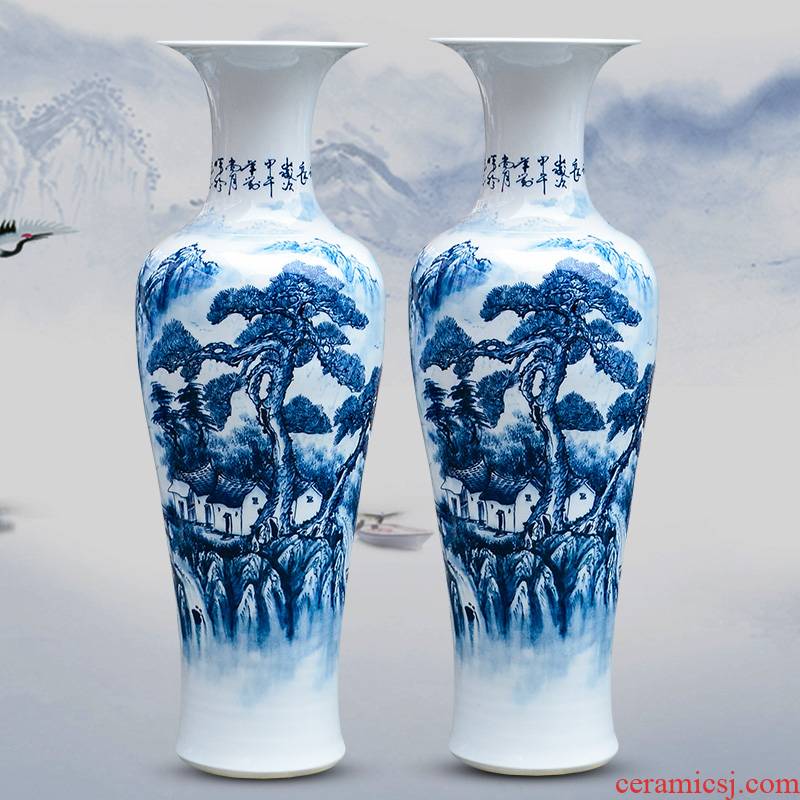 Jingdezhen ceramics has a long history in the masters hand draw the French blue and white porcelain vase sitting room hotel decoration furnishing articles