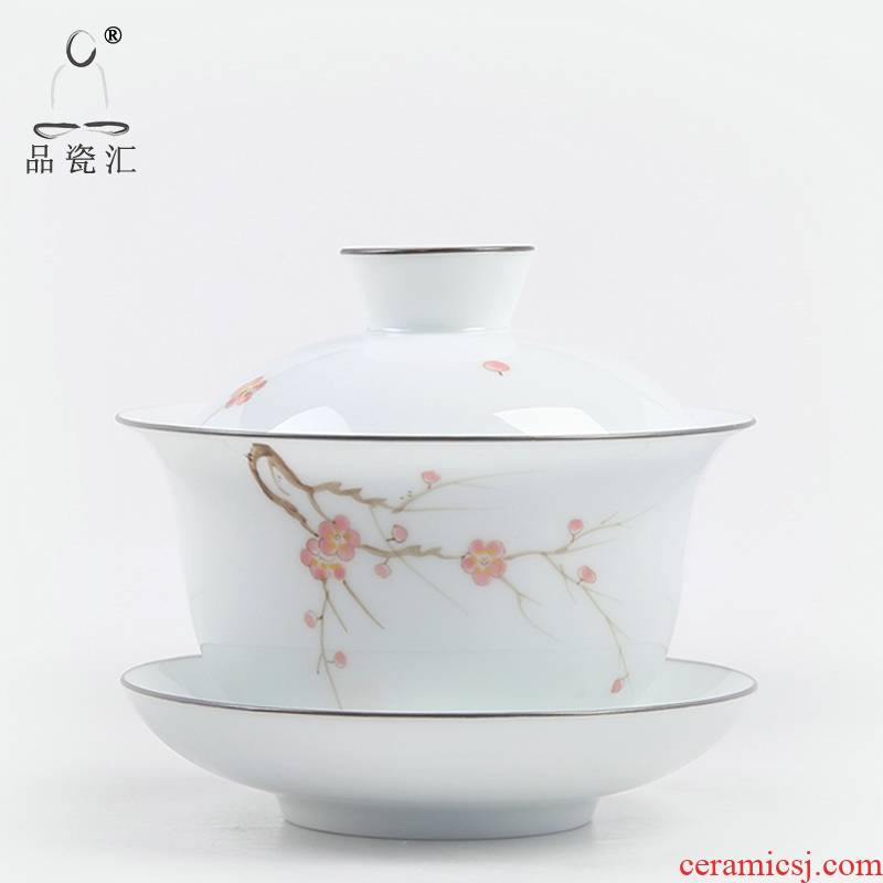 The Product porcelain sink tureen only three bowl of hand - made teacup manual kung fu new one cup tea, tea sets
