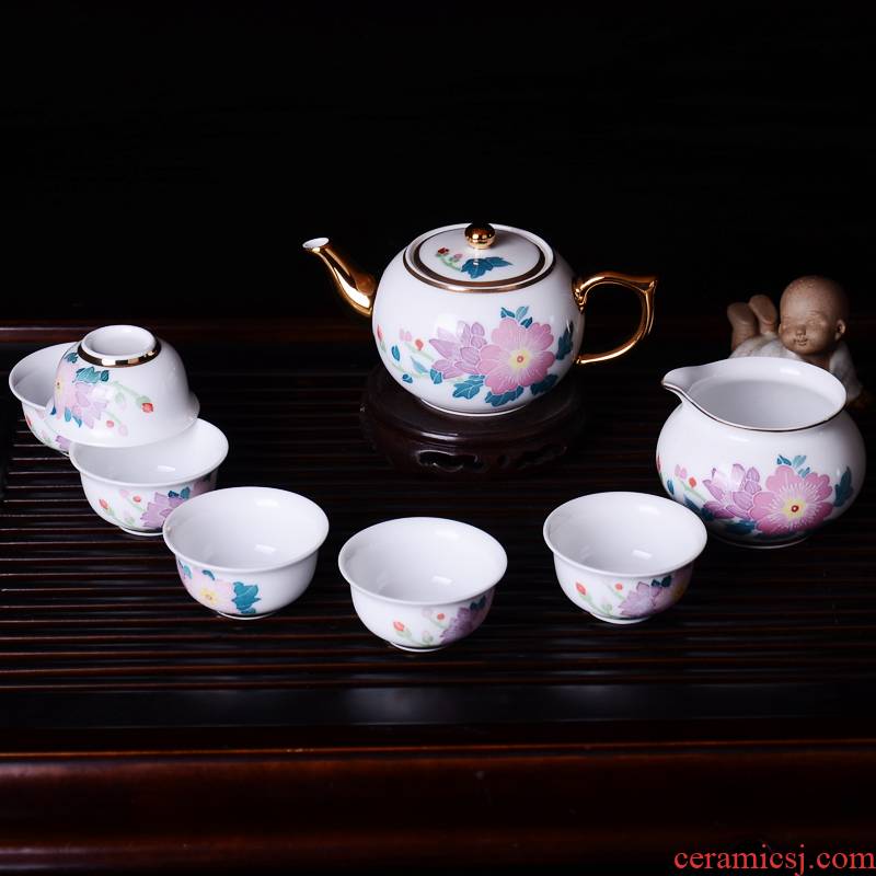 Under the liling glaze colorful hand gift porcelain tea sets early spring qiankun eight the kung fu tea tea set
