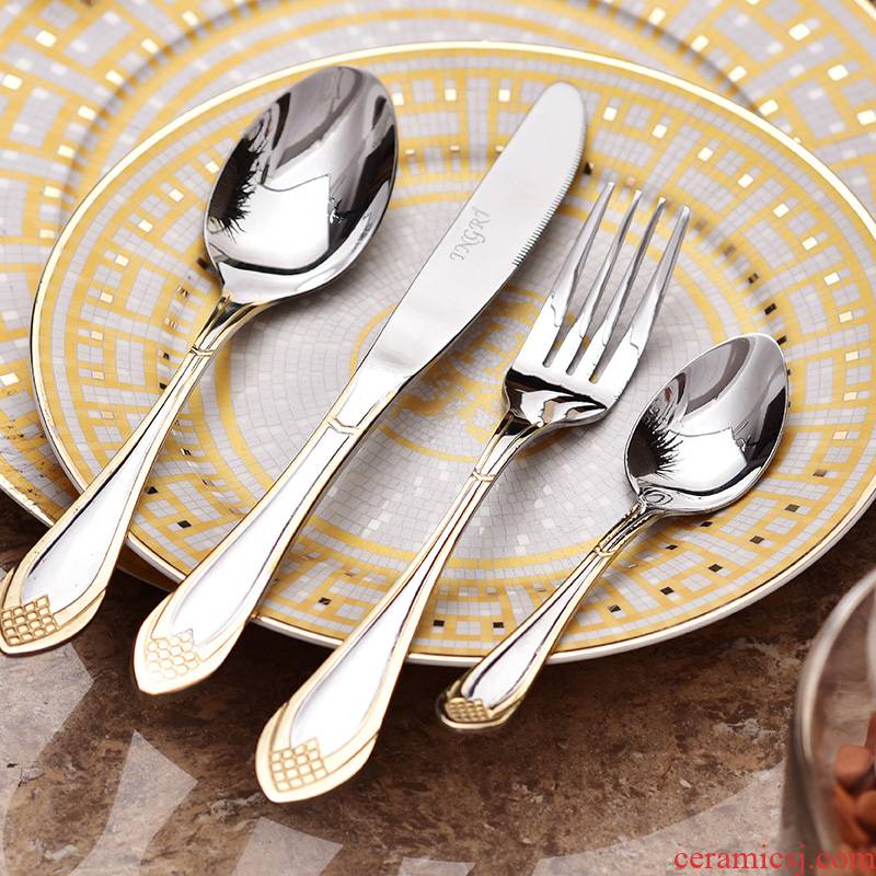 Ceramic tableware fruit fork sets stainless steel creative cake fruit fork stainless steel cutlery set