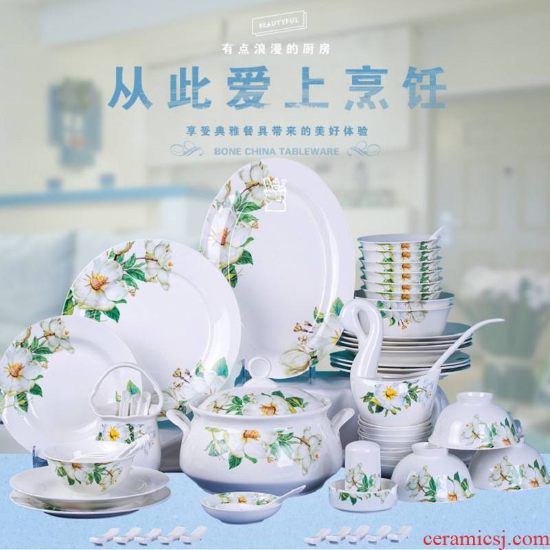 Home dishes suit JingDe ceramic tableware Chinese provinces can be microwave package mail housewarming gift