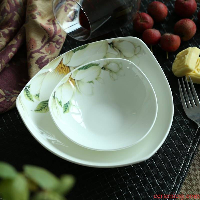 Porcelain triangle large soup bowl rainbow such as bowl bowls of rice bowl salad bowl Japanese creative ceramic tableware