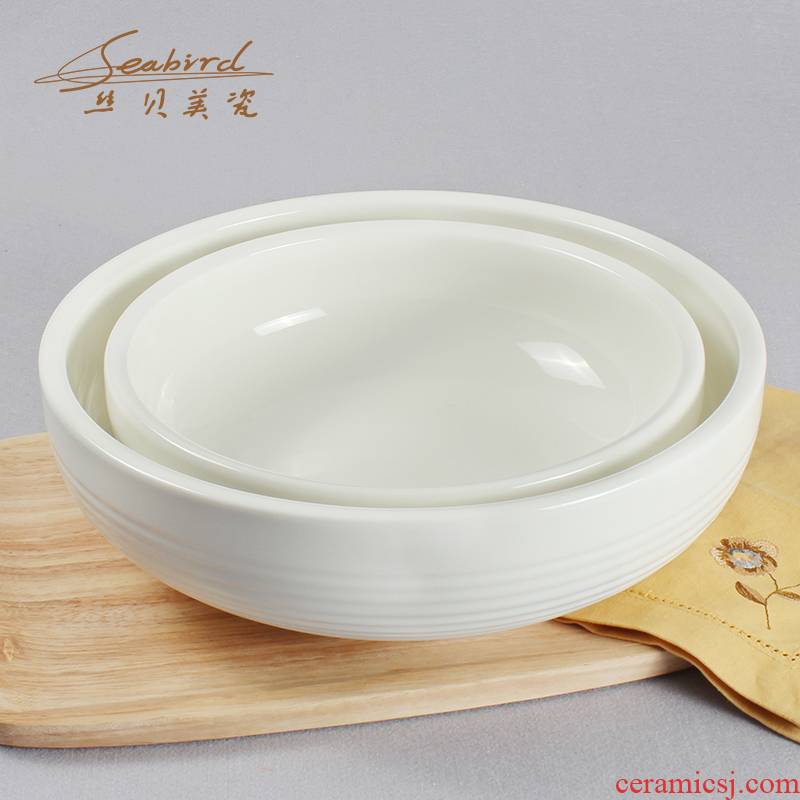 Pure white large soup bowl restaurant hotel tableware ceramics is increasing in soup basin pickled fish basin rice basin and poon choi