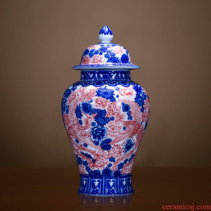 Jingdezhen ceramics antique vase youligong general canister to Chinese classical sitting room adornment is placed