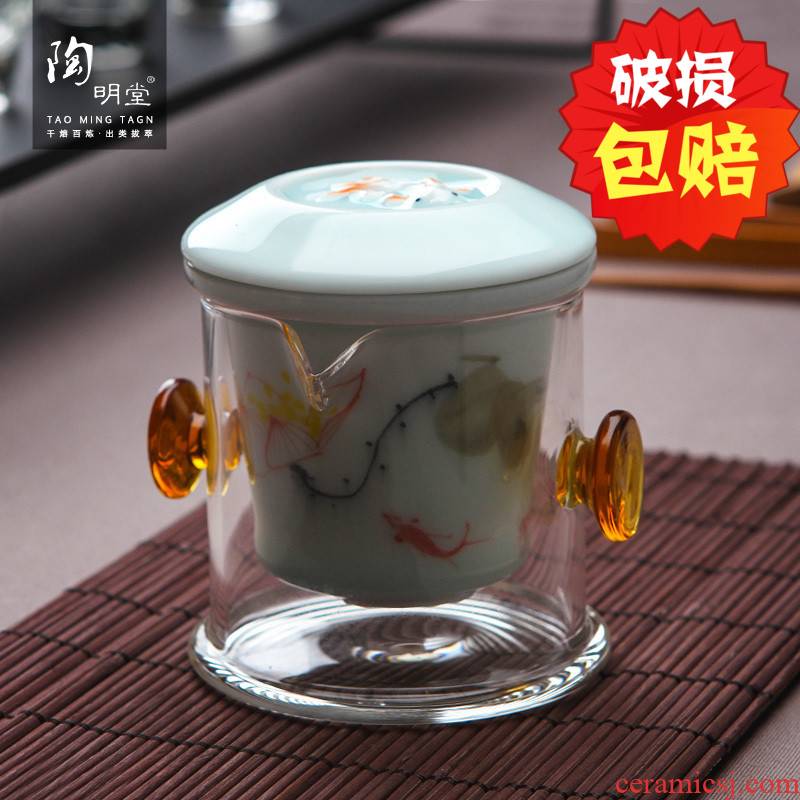TaoMingTang glass teapot celadon heat - resistant ceramic tank filter tea to creative red teapot tea cup home