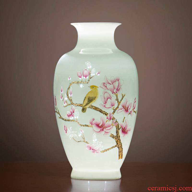 Jingdezhen ceramic vases, master of Chinese modern hand - made thin foetus and exquisite home sitting room porch decoration furnishing articles