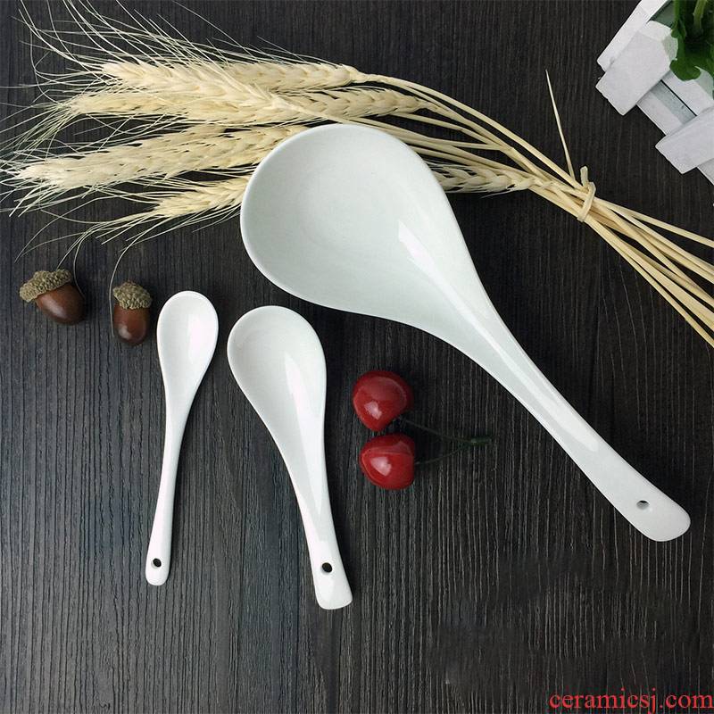 Yao, pure white ipads China porcelain spoon size white porcelain spoon, small spoon to ultimately responds soup spoon, ceramic spoon, small spoon
