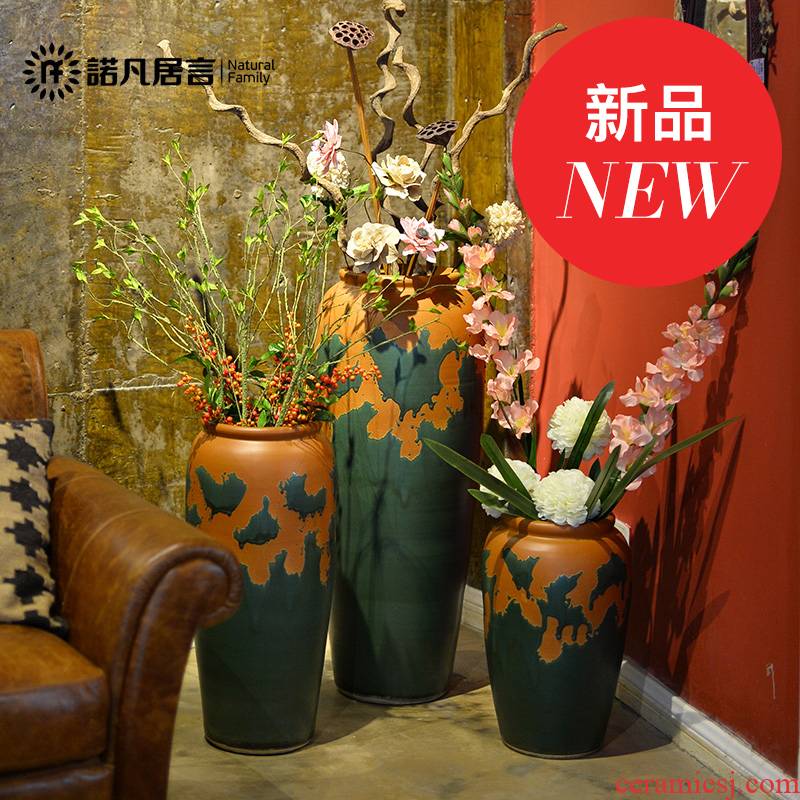 Ceramic vase landing dried flower color glaze up European - style villa hotel furnishing articles big sitting room decoration household act the role ofing is tasted