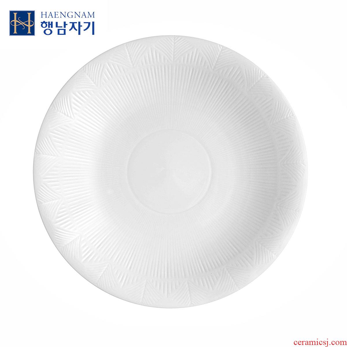 Fusion HAENGNAM Han Guoxing south porcelain Ware 10 inch embossing Korean single disks to imports