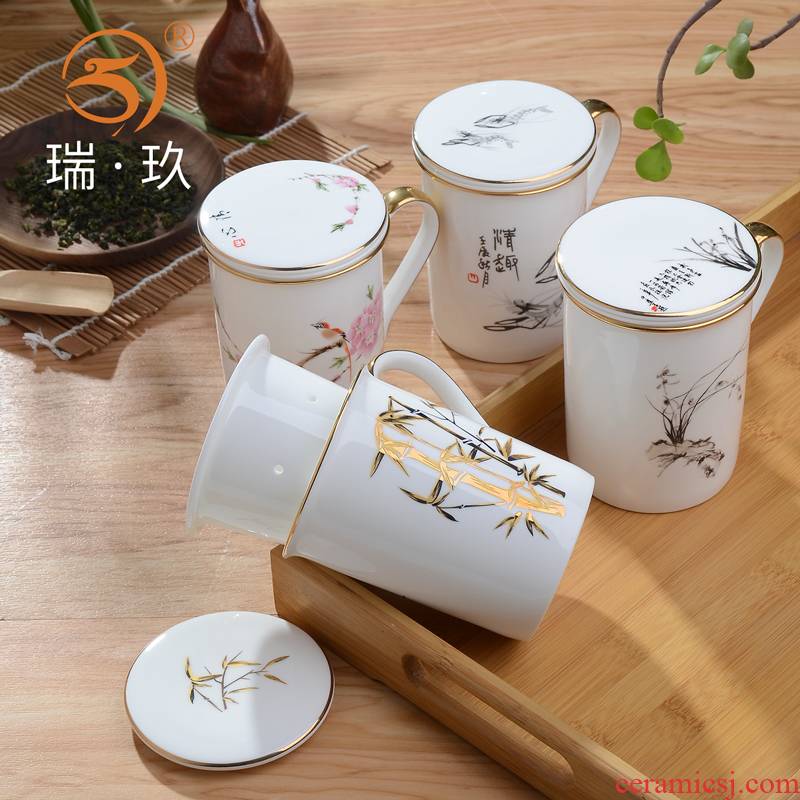 Ceramic filter cup contracted household ipads porcelain mugs, tea cups with cover office Ceramic tea cup