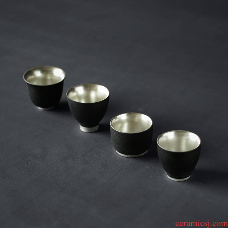 Kate 999 silver cup kung fu tea set sample tea cup manually rust glaze ceramic masters cup originality small cups