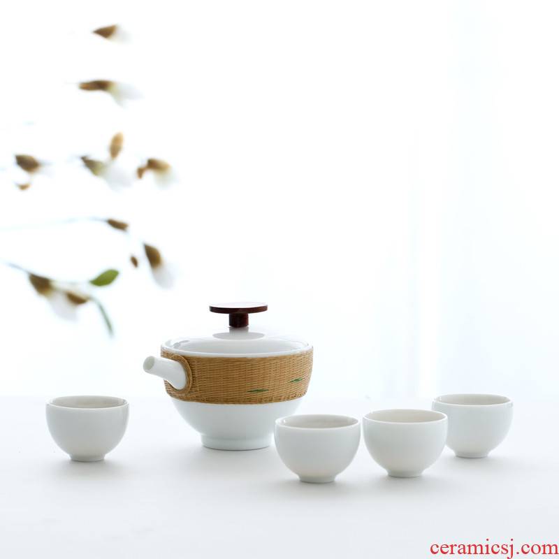 Treasure porcelain - Lin editor club is the original designer brand bamboo has tureen tea sets tea pot set of high - temperature color