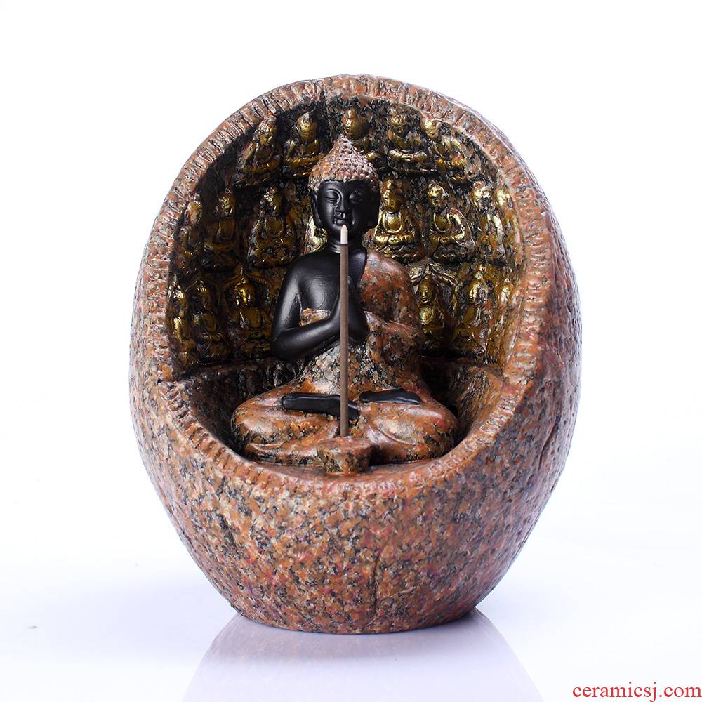 Archaize marble thousand - Buddha censer Buddhism supplies with ceramic Buddha temple incense inserted furnishing articles