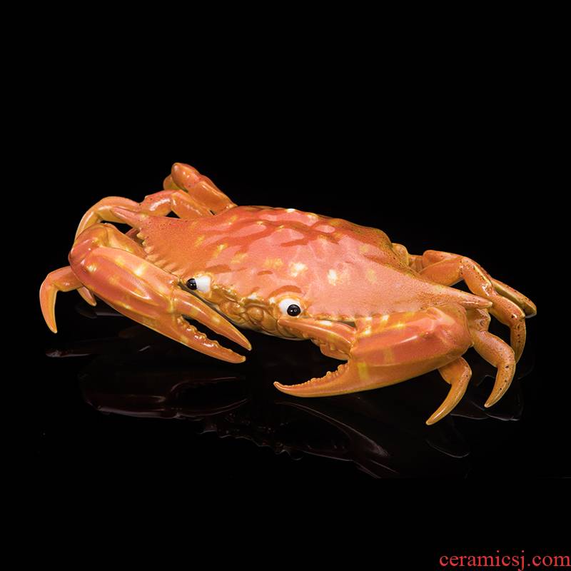 Jingdezhen ceramic simulation animal hairy crab crab creative home sitting room adornment tea pet furnishing articles