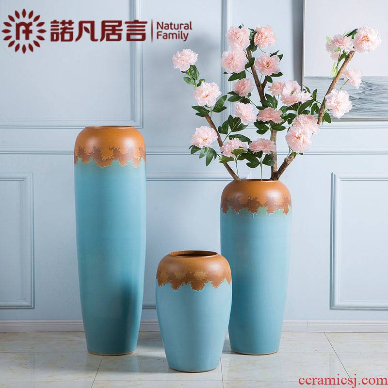 Dried flowers large European contracted sitting room ground ceramic vases, flower arranging furnishing articles modern rural small pure and fresh and light and decoration