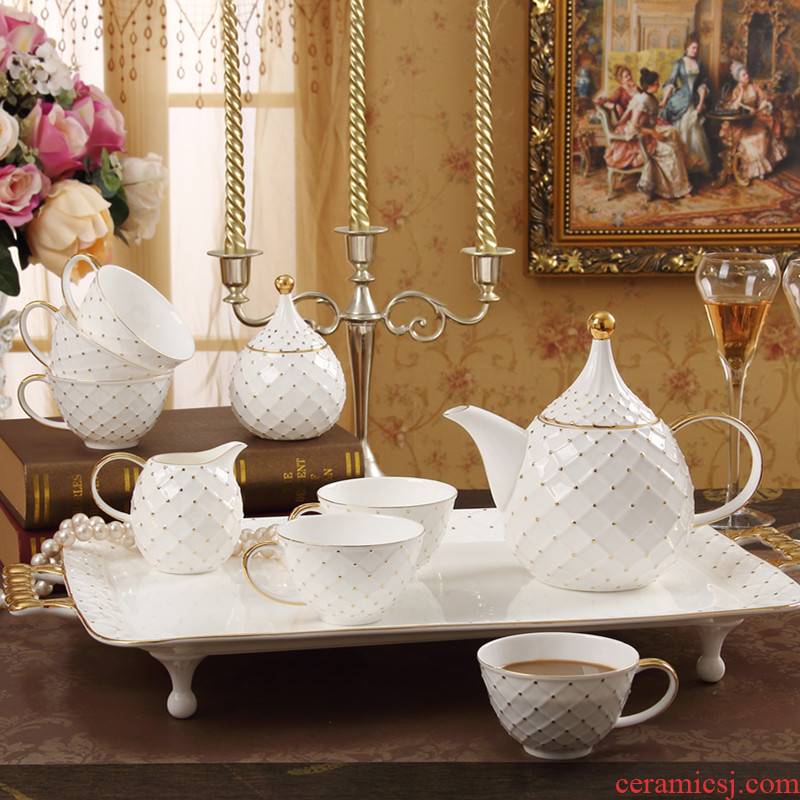European ceramic ipads China coffee tea set suit creative cup up phnom penh dish afternoon tea spoon with tray was home