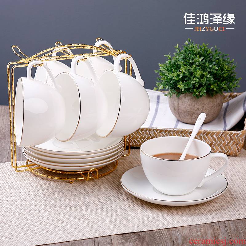 Ipads China coffee cups suit English white coffee cup of red tea cups continental coffee cup with a spoon LOGO customize shelf