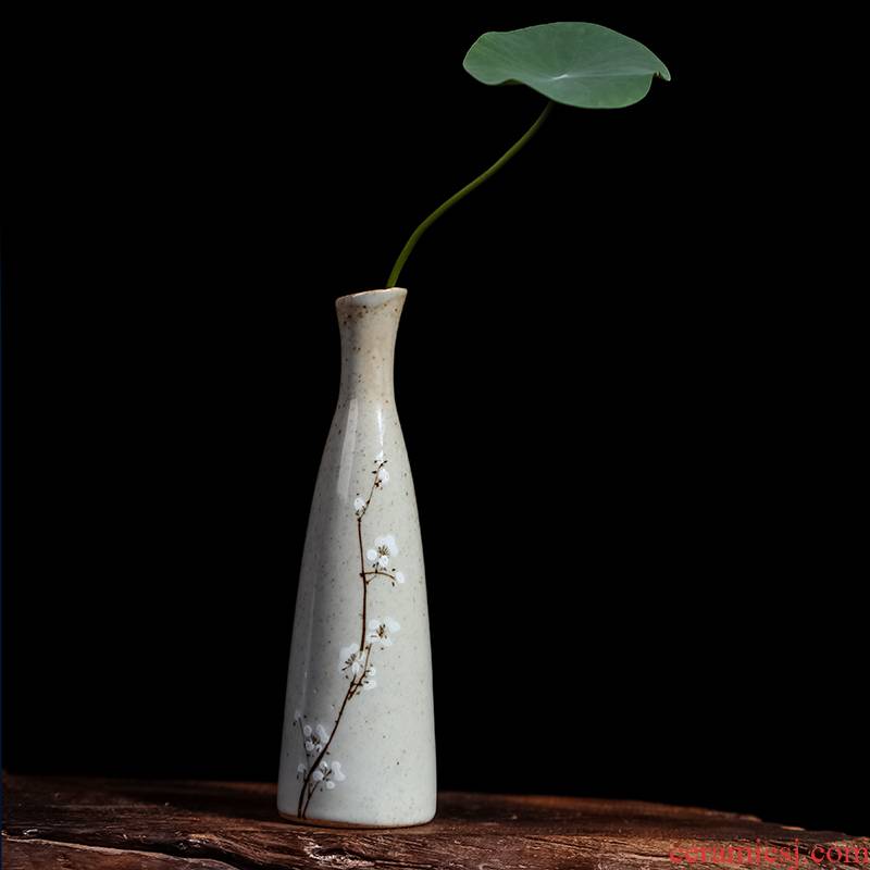 Porcelain of jingdezhen ceramic small pure and fresh and floret bottle of Japanese zen sitting room of Chinese style furnishing articles flower arranging household Porcelain