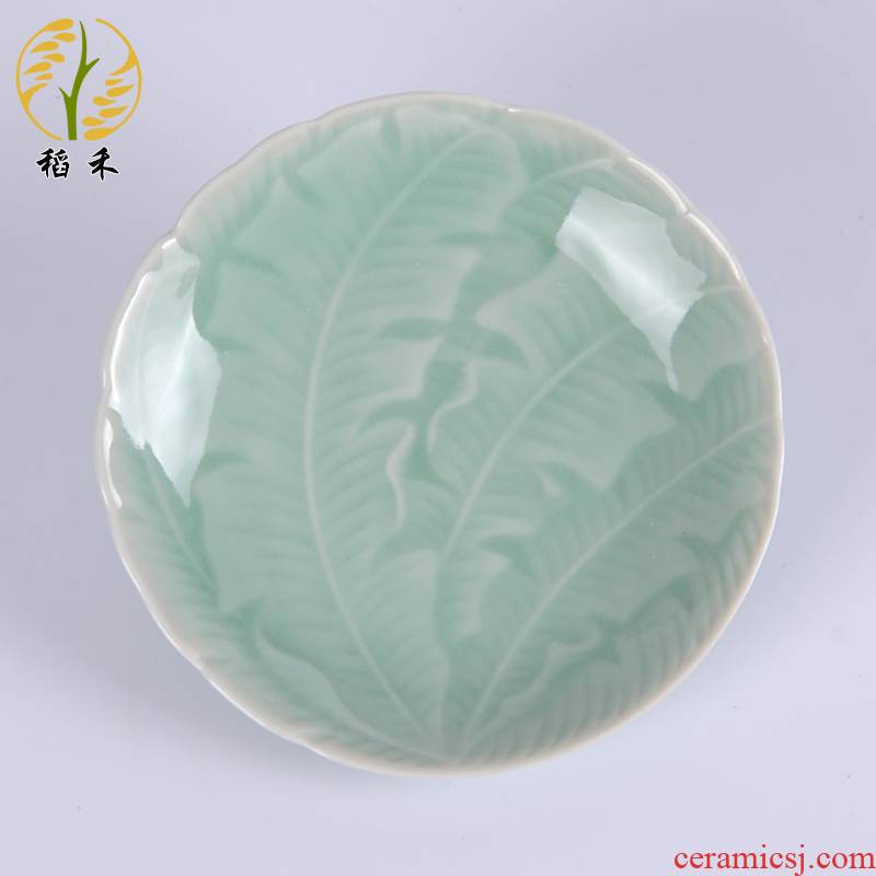 Rice grain celadon ceramics tableware plate dab plates dish dish dish of sauce dish snack Chinese style is contracted