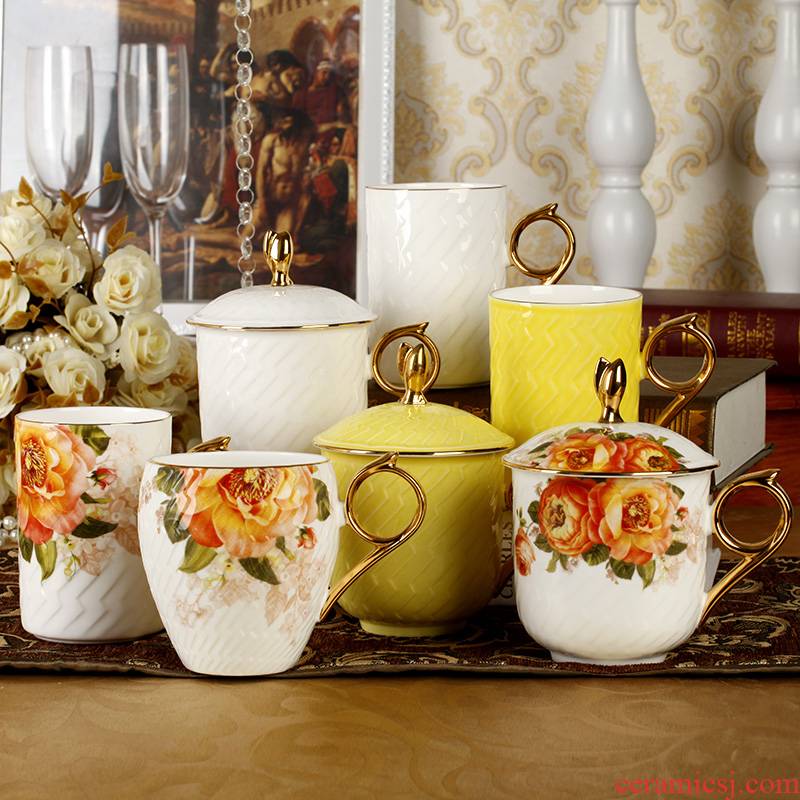 Cover glass ceramic with Cover koubei European afternoon tea coffee cup ipads porcelain keller cup gift box