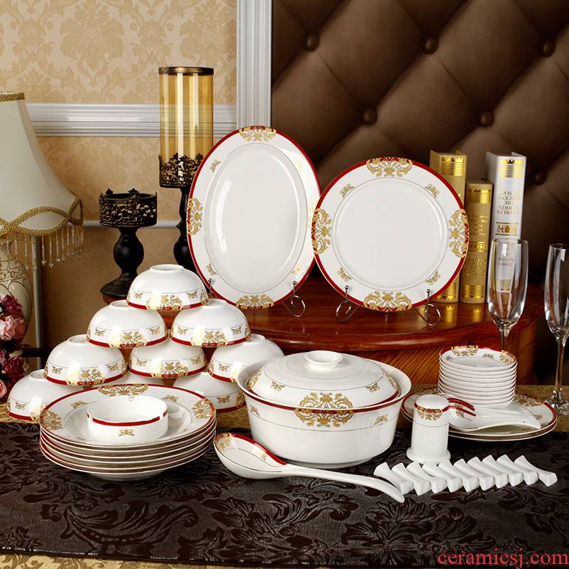 Ou ipads porcelain tableware home outfit ceramic bowl which suits for Chinese style wedding gift box